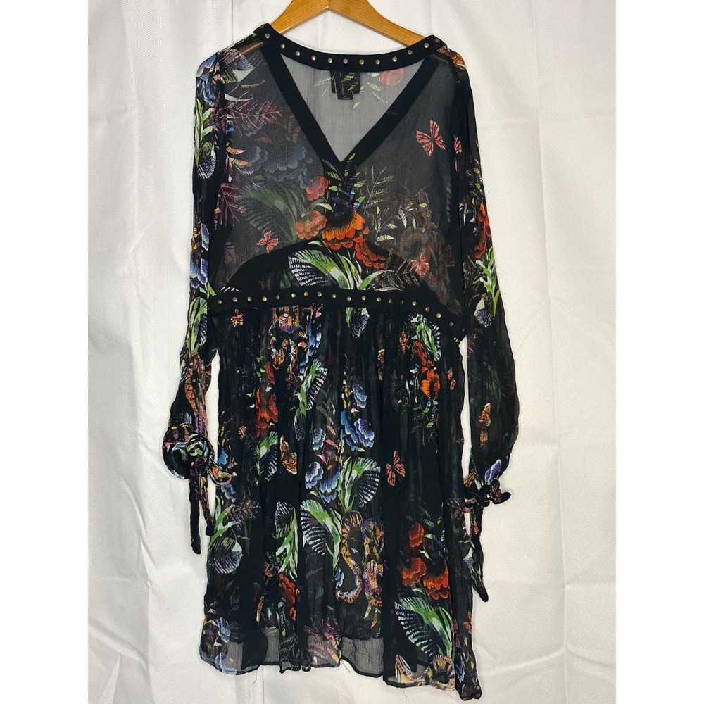Maeve Anthropologie Size 4 Sheer Floral Tunic Dress Overlay Boho Whimsigoth Y2K - Picture 6 of 7